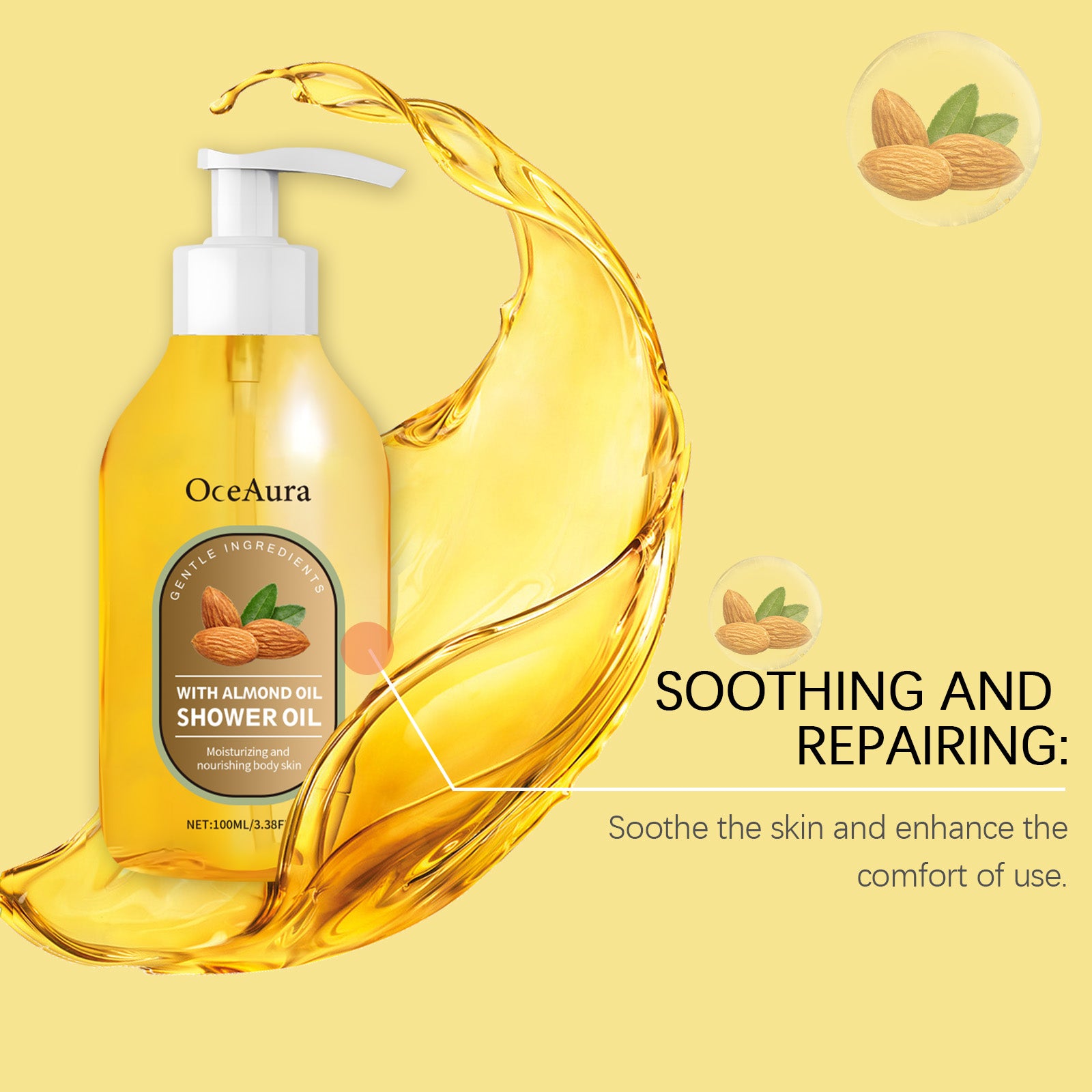 OceAura Coconut Oil Bath Oil, Gently Cleanses Body Skin Moisturizing, Smooth And Nourishing Skin Bath Oil - 5 - CJ
