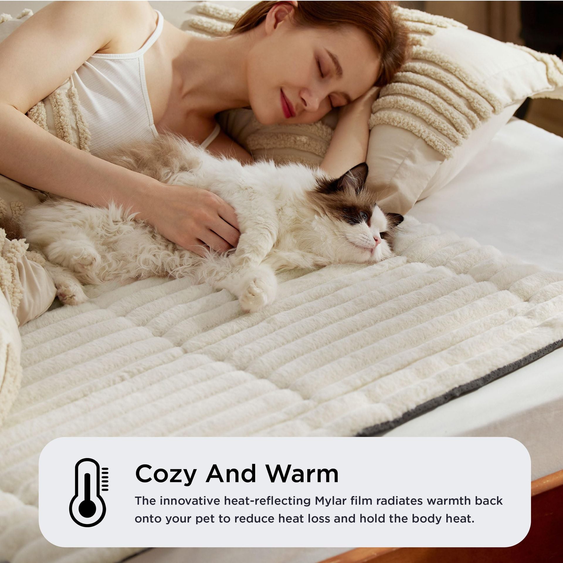 Self Warming Cat Mat For Small Cat Self Heating Dog Crate Pad Thermal Extra Warm Puppy Mat Indoor Outdoor Non - Slip - 4 - CJ