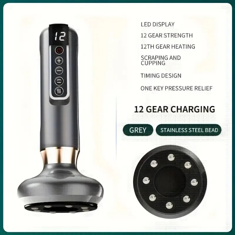 Body Gua Sha Scraping Massager. 12 Level Electric Vacuum Cupping Massager, Rechargeable And Cordless. Perfect For Halloween, Christmas And Birthday Gifts - 5 - cjdropshipping