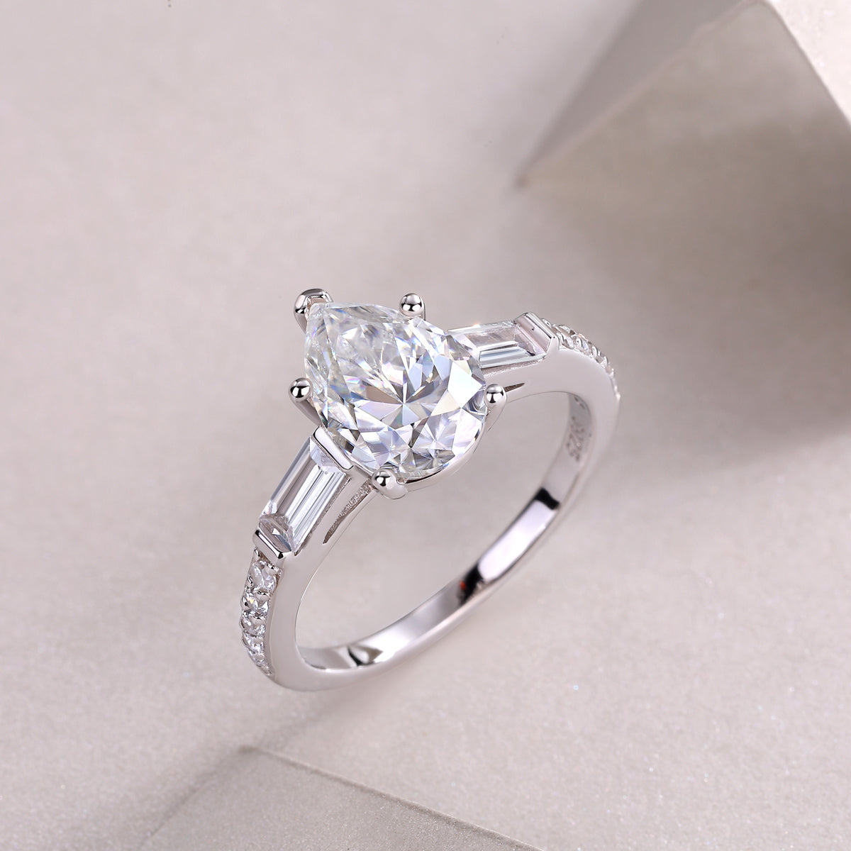 1Large Diamond Diamond Ring Luxury Fashion Set Moissanite Silver Ring Prohibit Tk Sales - 5 - CJ