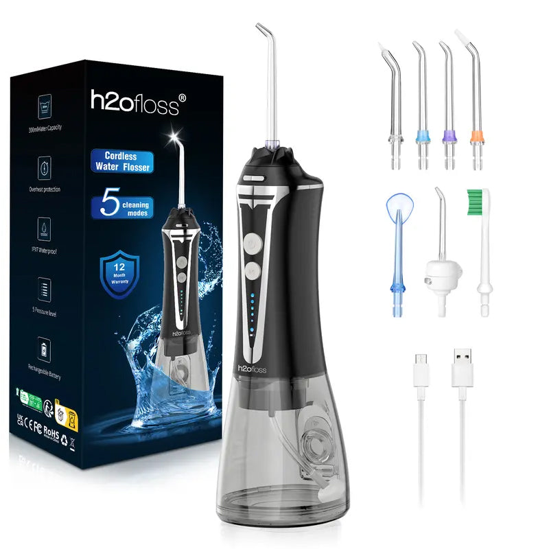 Water Dental Flosser Teeth Pick Portable Oral Irrigator With 5 Modes IPX7 - 5 - CJ