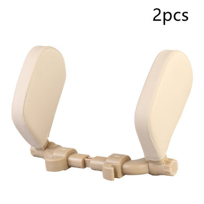 Car headrest pillow Sleep Adjustable Side Car Soft Travel Seat Headrest Auto Leather Support Neck Pillow Cushion car accessories - 0 - CJ - Beige Leather 2pcs - CJQCQCQC00615 - Beige Leather 2pcs