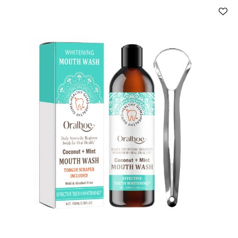 Oralhoe Coconut Mint Mouth Wash, Whitening Teeth Yellow Teeth Stains Tongue Coating Clean  Breath Oral Care - 5 - CJ