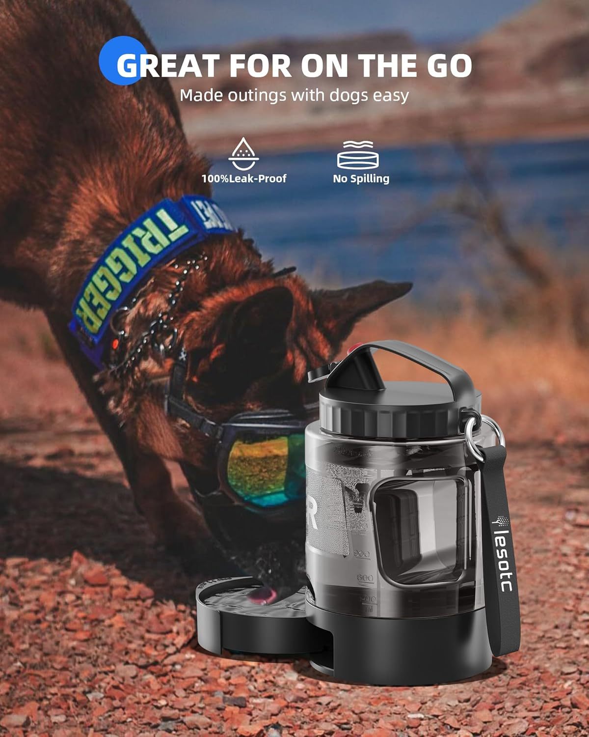 Lassot Portable Pull - out Water Bowl For Dogs, Large Capacity, Perfect For Camping, Hiking, Beach Trips, Road Trips, And Park Walks. - 5 - CJ
