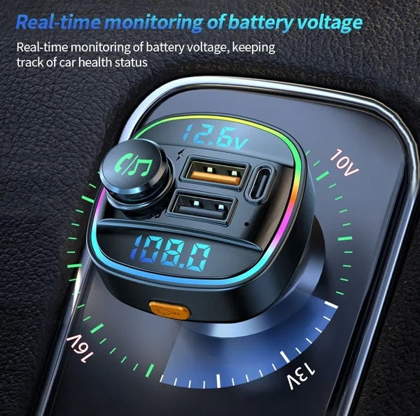 Bluetooth 5.0 Car Wireless FM Transmitter Adapter USB PD Charger AUX Hands - Free - 5 - cjdropshipping