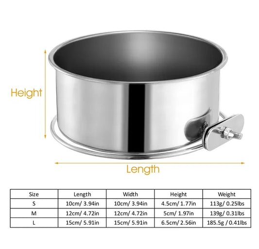 Tainless Steel Dog Bowl Pets Hanging Food Bowl Detachable Pet - 5 - CJ