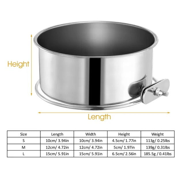 Tainless Steel Dog Bowl Pets Hanging Food Bowl Detachable Pet - 5 - CJ