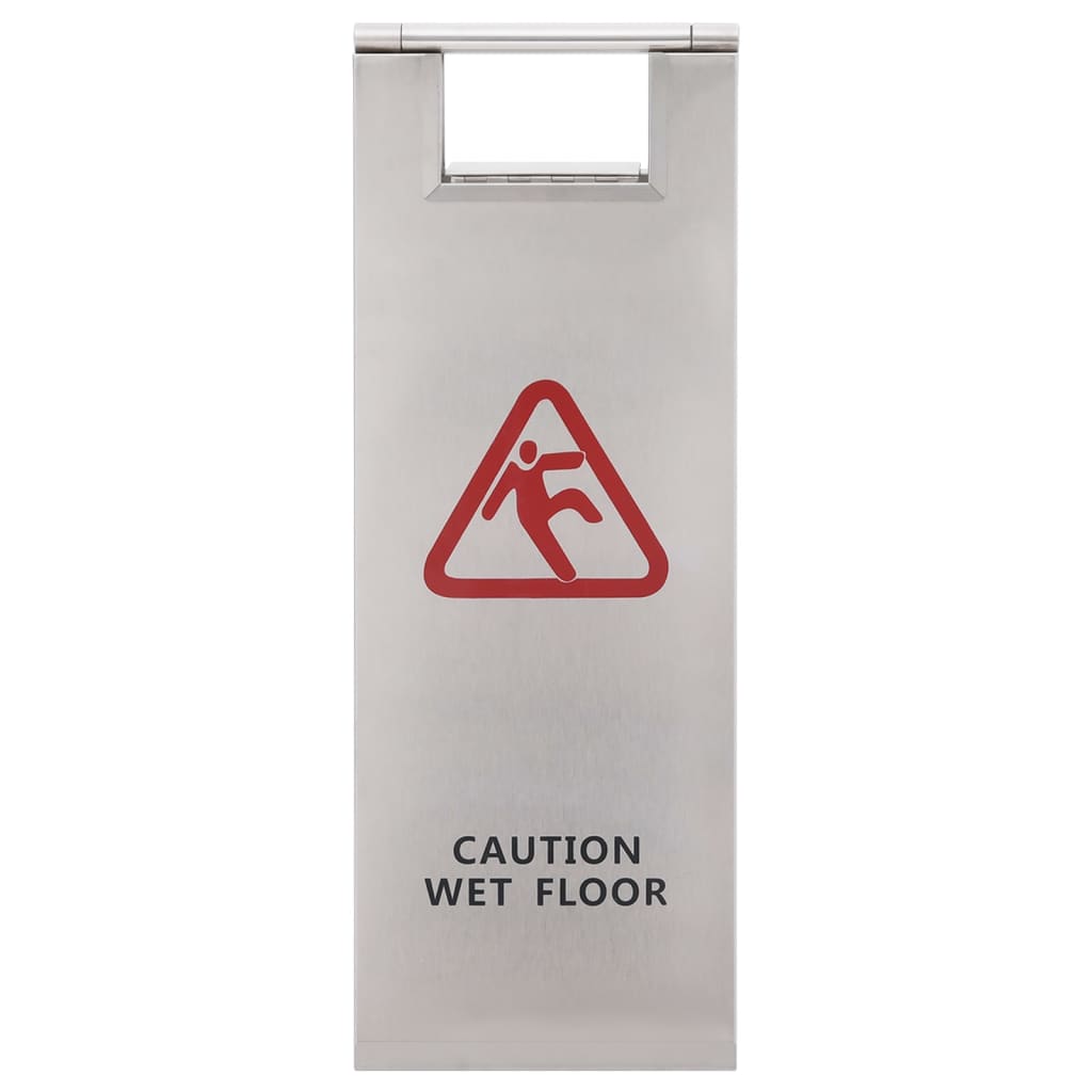 Warning Sign, Foldable, Caution: Slippery Surface, Stainless Steel - 5 - CJ