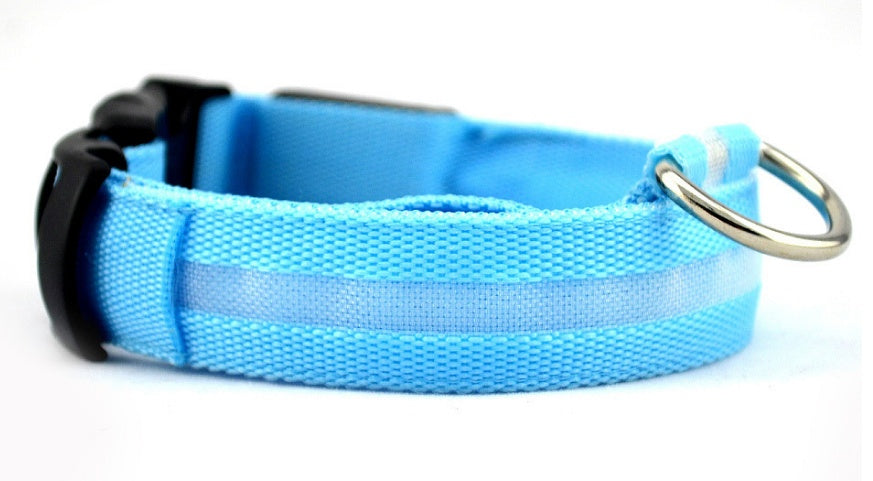 Nylon LED Pet Dog Luminous Collar Night Safety Flashing Glow in Dark Dog Cat Leash Adjustable Pet Supplies - 0 - CJ