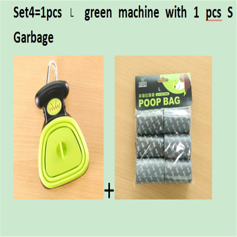 Dog Pet Travel Foldable Pooper Scooper With 1 Roll Decomposable bags Poop Scoop Clean Pick Up Excreta Cleaner Epacket Shipping - 0 - CJ - Set 4 - GreenLXS - CJJJCWGY00674 - Set 4 - GreenLXS