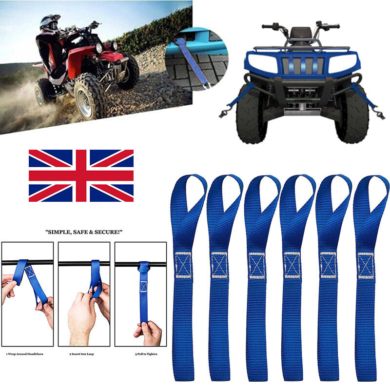 6pcs Motorcycle Motorbike Soft Loop Transport Tie Down Straps 2.5x30cm. - 5 - CJ