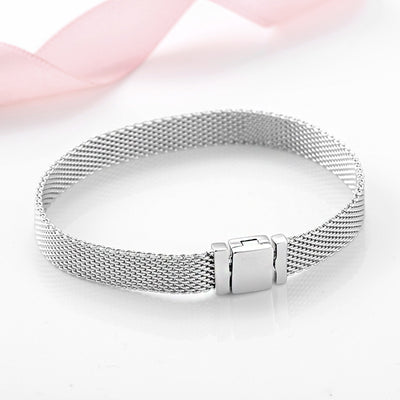 S925 Sterling Silver Beads DIY Accessories Beads Silver Jewelry Bracelet Girls Simple Basic Watch Chain - 4 - CJ