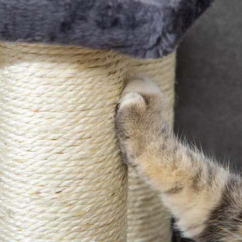 PawHut Cat Tree With 4 Steps For High Beds Couch, Cute Stair Shaped Cat Tree For Indoor Cats Or Dogs W Sisal Scratching Post, Climbing, Playing, Gray - 5 - CJ