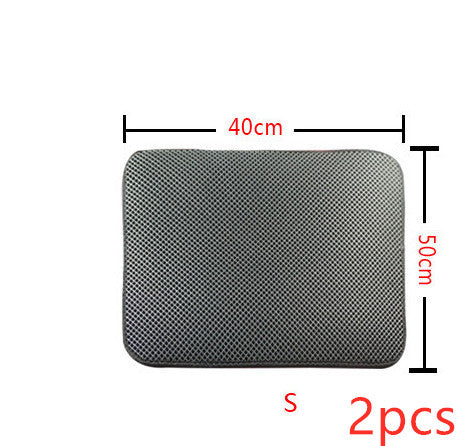 Double Layer Litter Cat Bed Pads Pet Cat Litter Mat Trapping Pets Litter Box Mat Pet Product Bed For Cats House Clean Mat - 0 - CJ - S 2PC - Grey - CJJJCWMY00030 - S 2PC - Grey