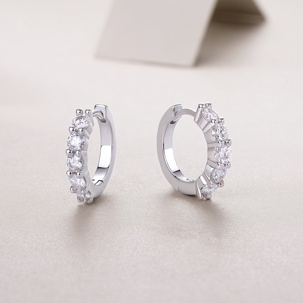 Dawn Diamond Set With Moissanite Silver Earrings Luxury Fashion Diamond Earrings Stud Earrings