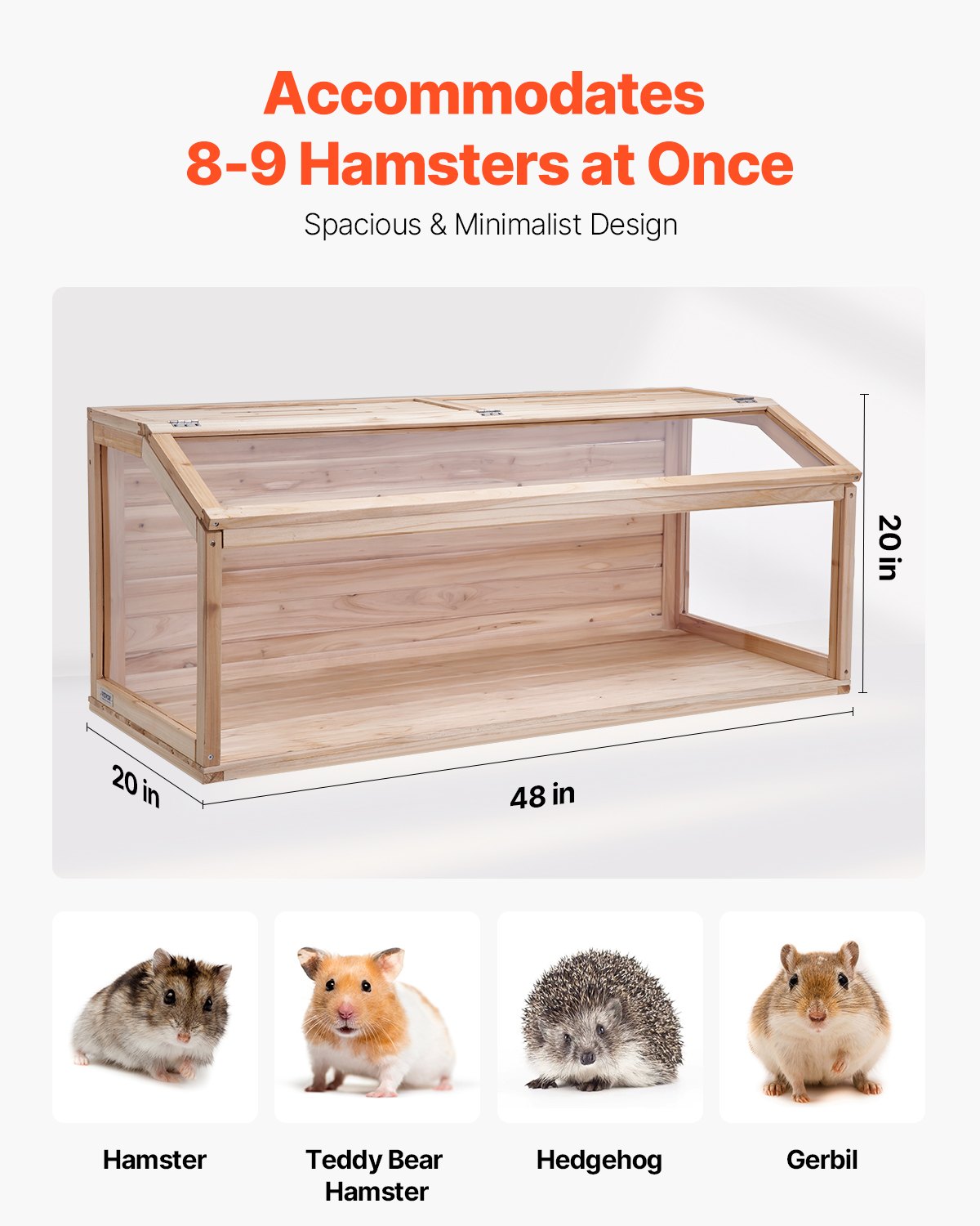 Wooden Hamster Cage Habitat 48 In Clear Mice Rodents Small Animals Cage - 5 - CJ