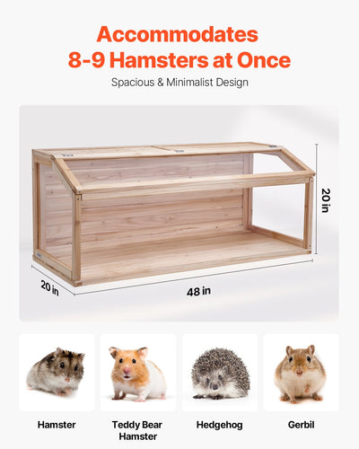Wooden Hamster Cage Habitat 48 In Clear Mice Rodents Small Animals Cage - 5 - CJ