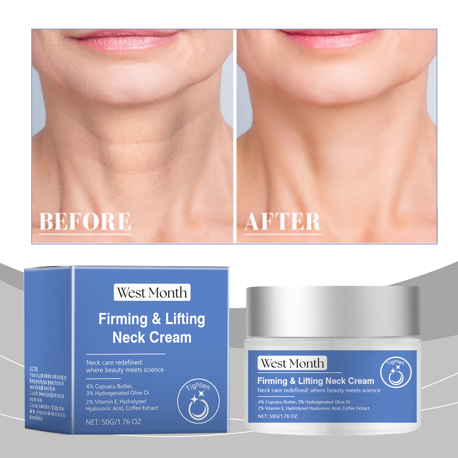 West&Month Neck Firming Cream, Gently Nourishes Neck Lines And Improves Skin Elasticity Moisturizer - 5 - CJ