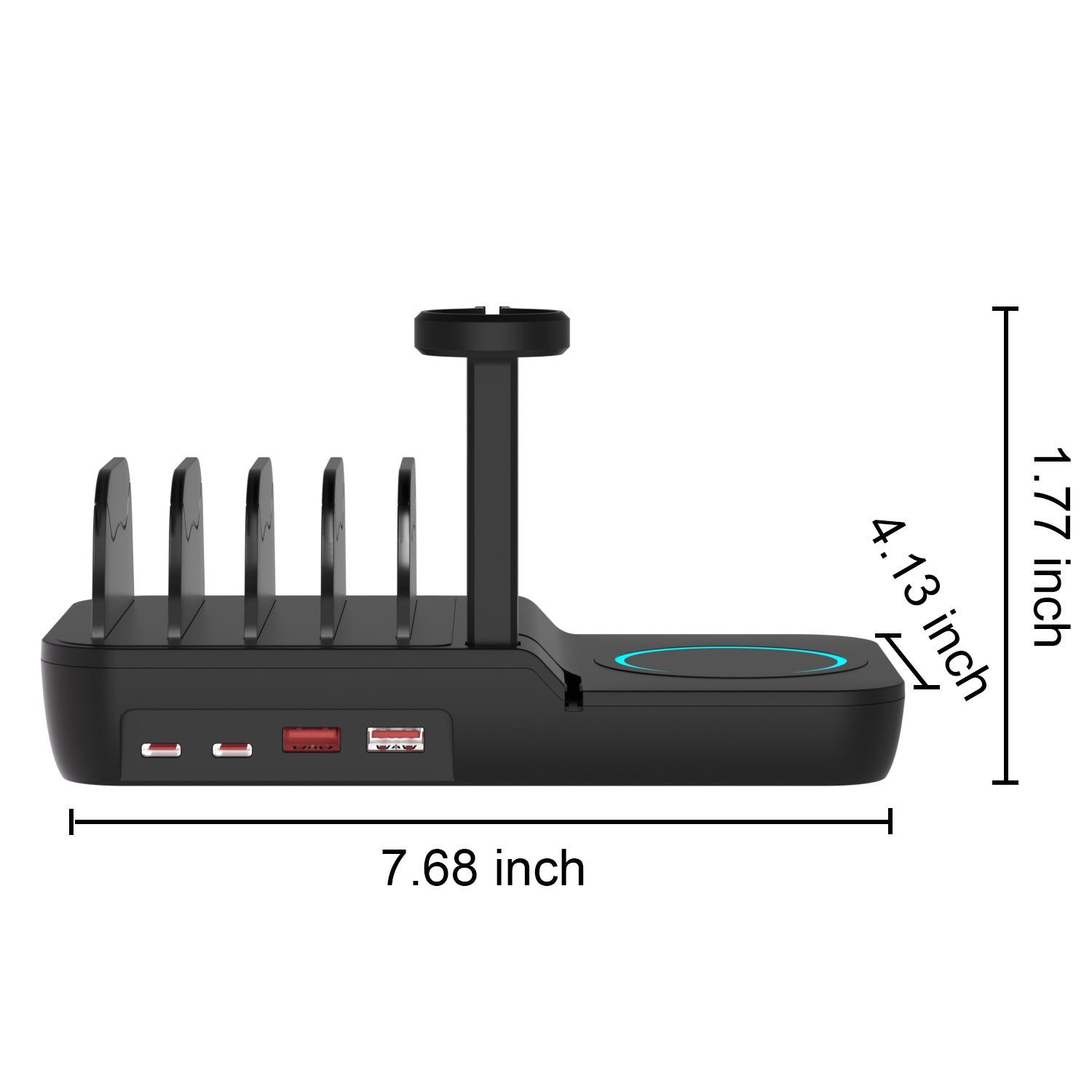 70W Charging Station For Multiple Devices, 5 In 1 Fast Charging Dock With 10W Max Wireless Charger And 4 Ports , 30W USB C PD Fast Charging For IPad, IPhone,Tablets,Kindle - 5 - CJ