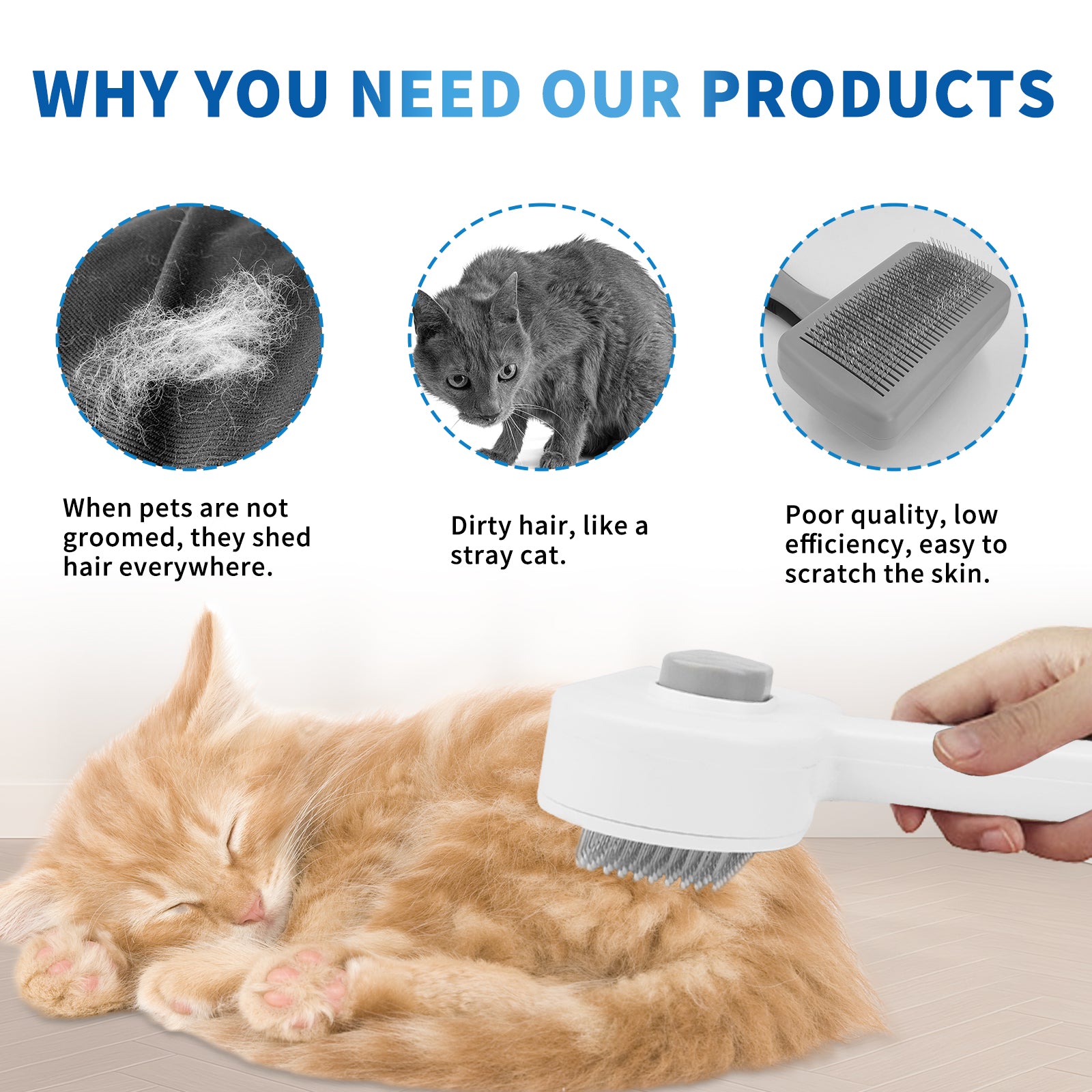Efficient Universal Pet Hair Removal Comb, Gently Smoothing Out The Tangled Hair Of Your Beloved Pet, Carefully Caring For Every Gentle Touch - 5 - CJ
