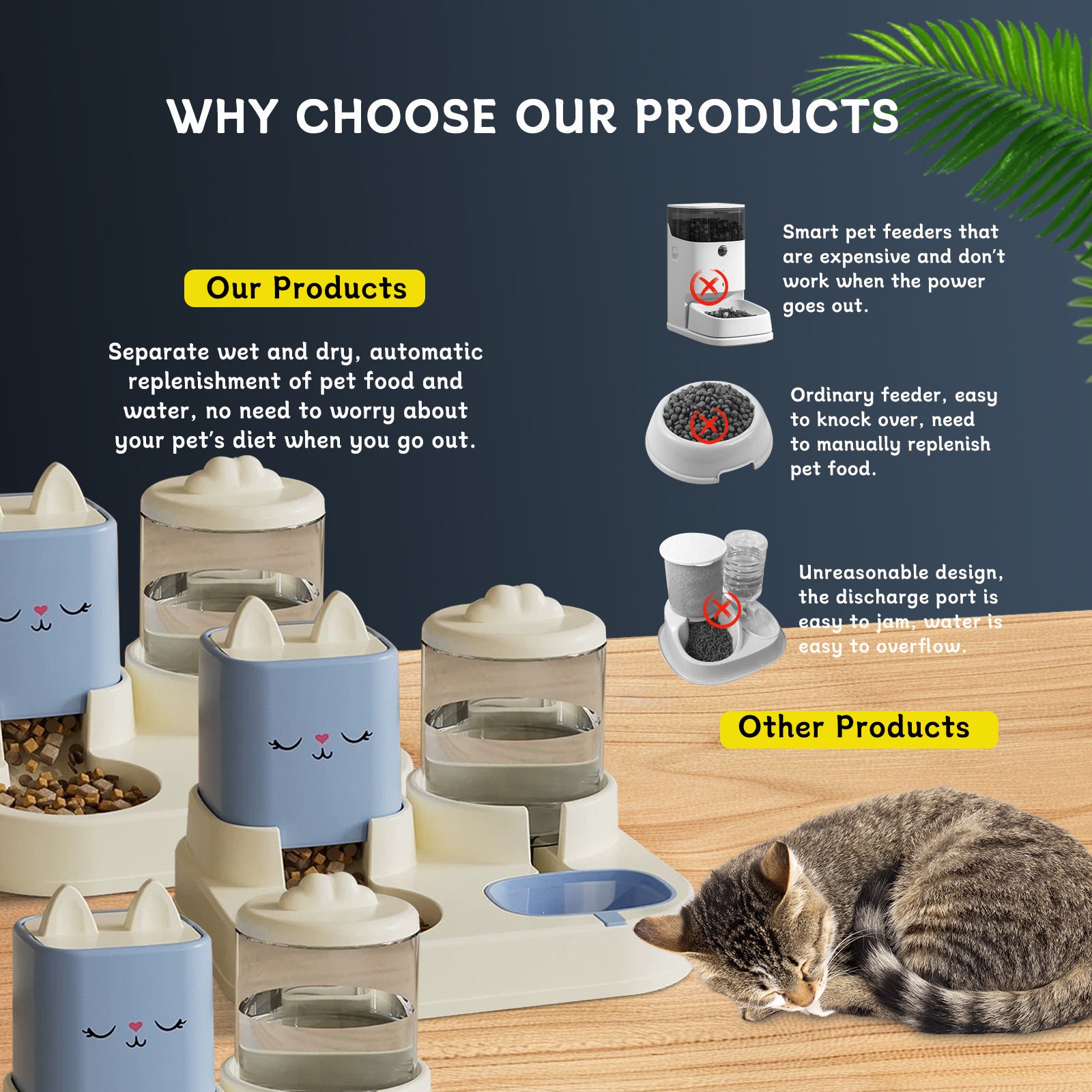 Super Cute Appearance Pet Feeding And Drinking Device, Cleverly Designed With Dry And Wet Separation, Automatic Water Addition, Universal For Cats And Dogs, Easily Solves Feeding Problems, And Makes P - 5 - CJ