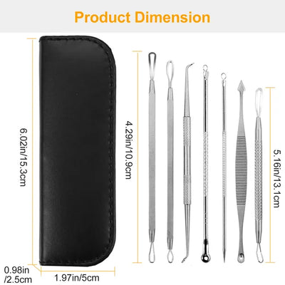 7 Pcs Blackhead Remover Kit Stainless Steel Pimple Comedone Acne Extractor Needle Tools - 5 - CJ