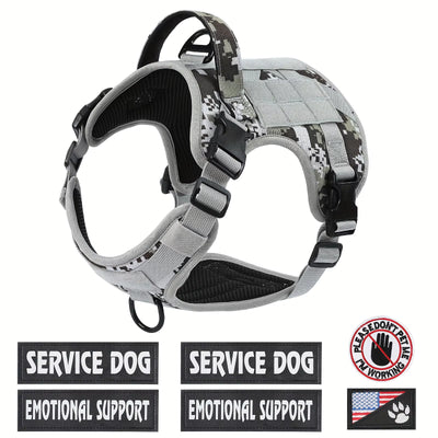 American Local Tactical Pet Boobs Service Dog Harness Vest Adjustable Reflective Dog Harness Metal Buckle Hiking Training - 5 - CJ