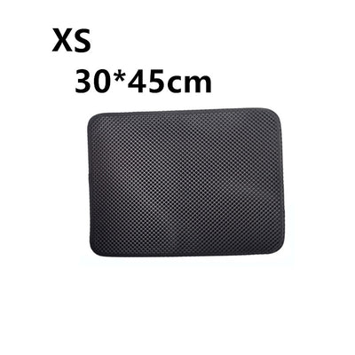 Double Layer Litter Cat Bed Pads Pet Cat Litter Mat Trapping Pets Litter Box Mat Pet Product Bed For Cats House Clean Mat - 0 - CJ - XS - Black - CJJJCWMY00030 - XS - Black