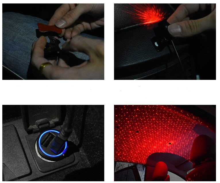 Car star ceiling lights modified car roof full star USB car interior atmosphere lights car music sound control decorative lights - 0 - CJ