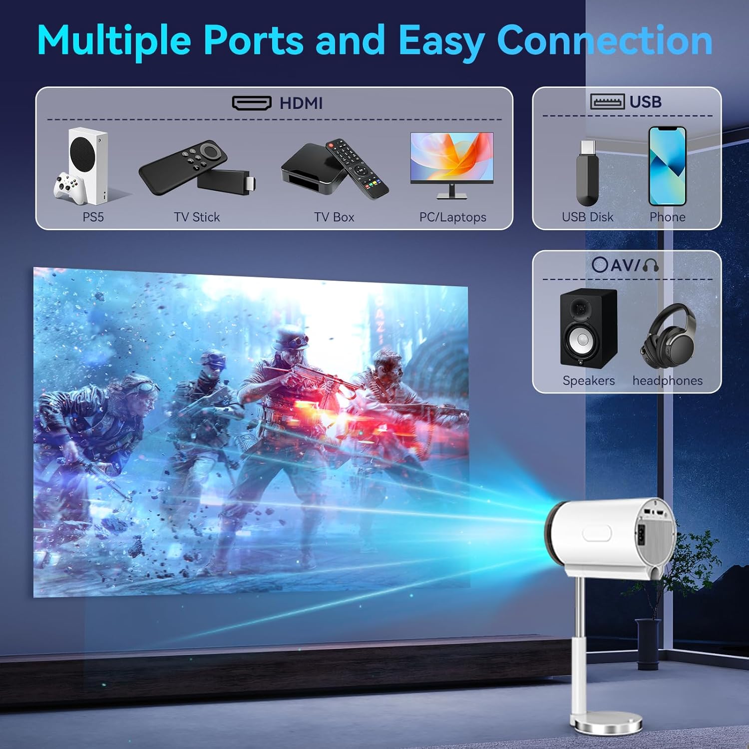 Home Projector For Bedroom Wall Projection, Ultra - transparent, Mobile Phone Computer Direct Projection, Miniature Projector. - 5 - CJ