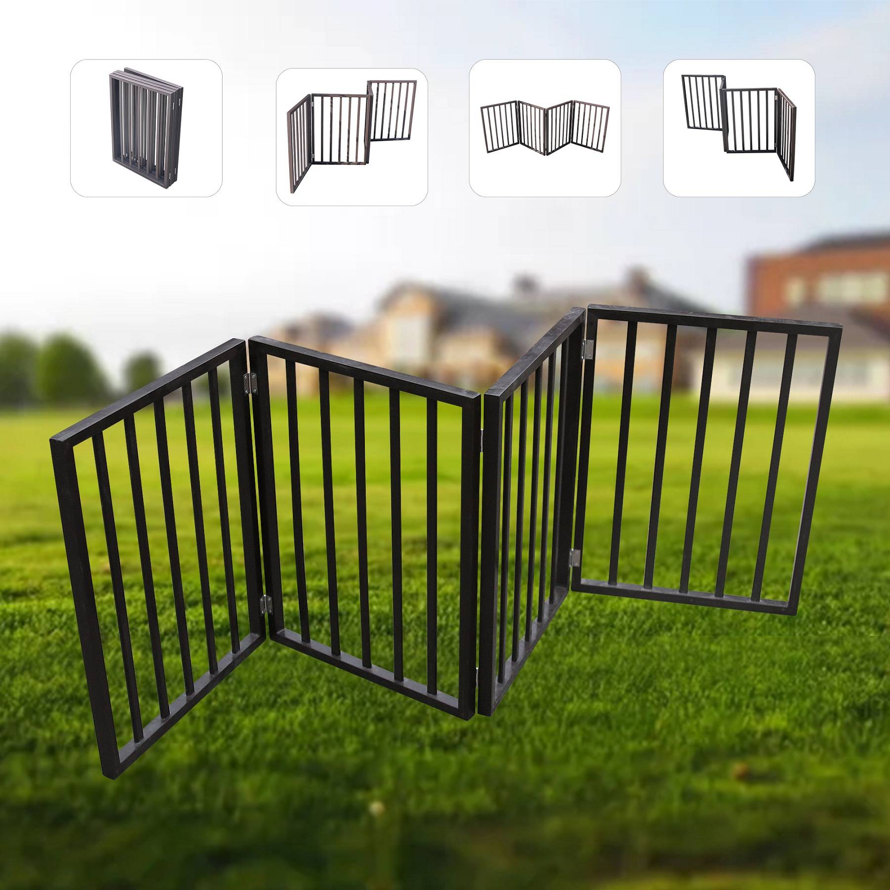 Pet Gate - Dog Gate For Doorways,Stairs Or House-standing, Folding by CJ