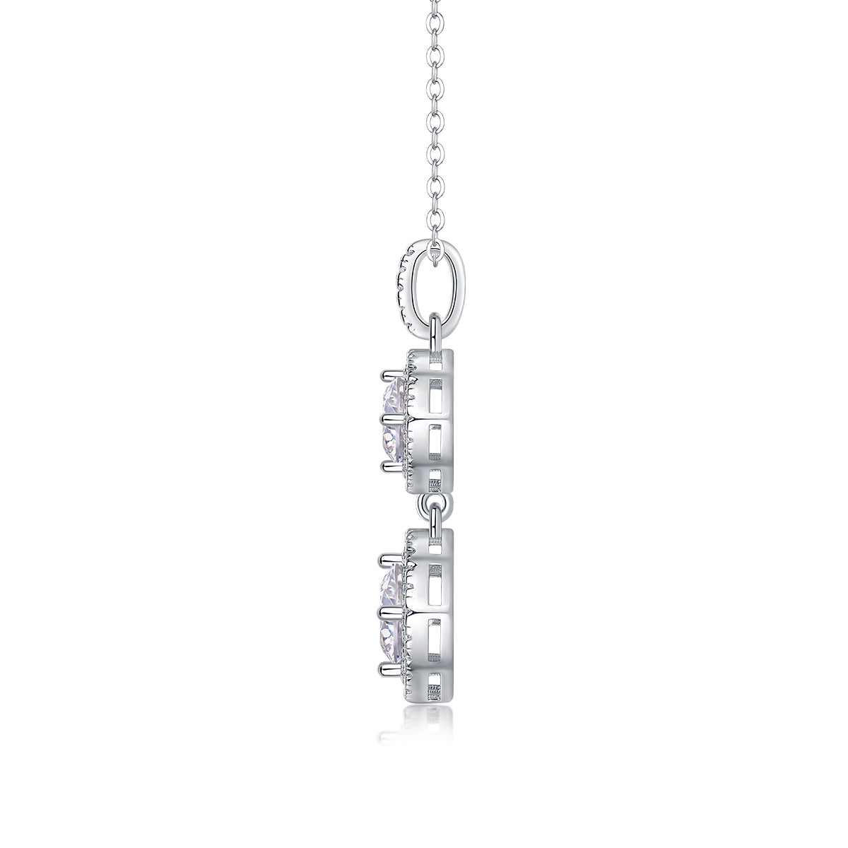 1Snowy Wonderland - A Fashionable And Luxurious Diamond Jewelry Pendant Set With 1 - carat Moissanite S925 Sterling Silver And Platinum Plating Prohibit TikTok sales - 5 - cj