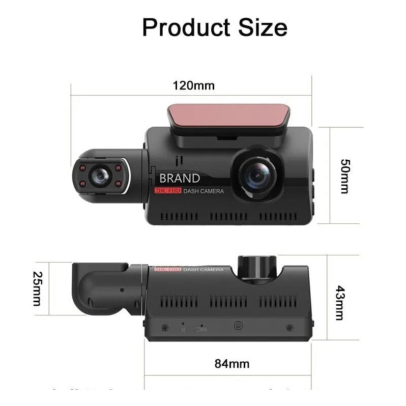 1080P Dual Lens Car DVR Dash Cam Video Recorder G - Sensor Front And Inside Camera - 5 - CJ