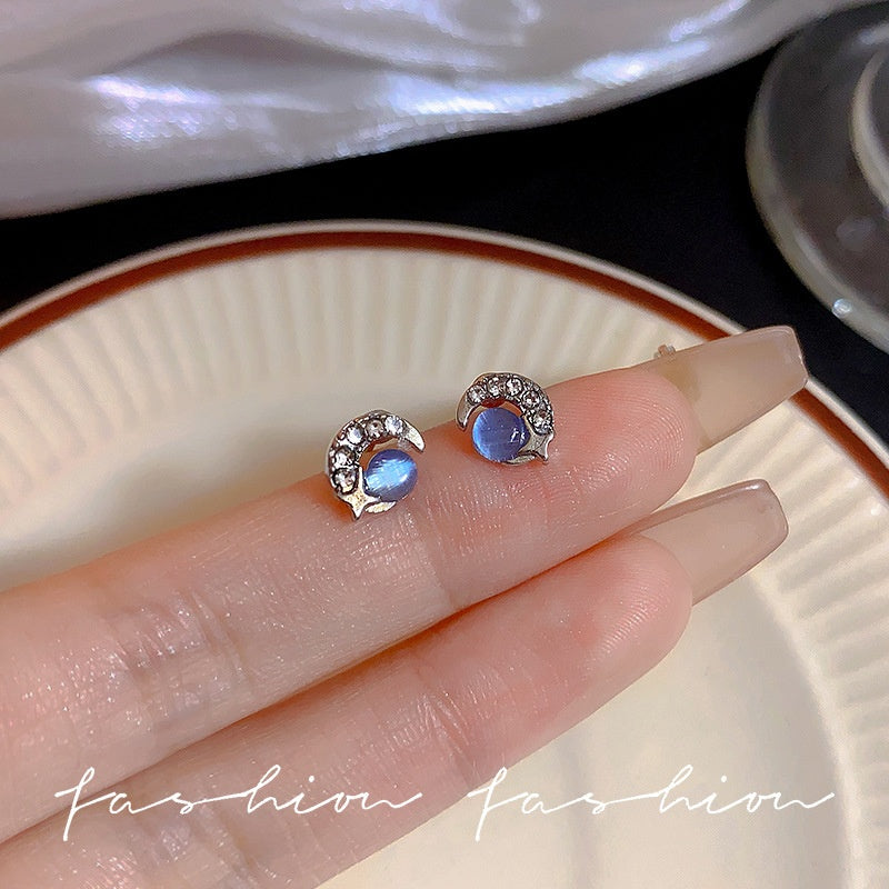 Starry Sky Women's Mini Blue Zircon Earrings - Stylish And Elegant, It's The Perfect Birthday Gift For Your Girlfriend Or Girlfriend - Selling On Temu Is Prohibited - 5 - CJ