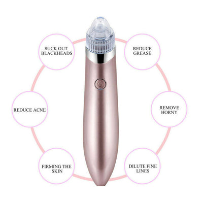 Electric Blackhead Vacuum Pore Cleaner Acne Pimple Remover Strong Suction Tool Electric Blackhead Remover Pore Vacuum Suction Diamond Dermabrasion Face Cleaner - 5 - CJ