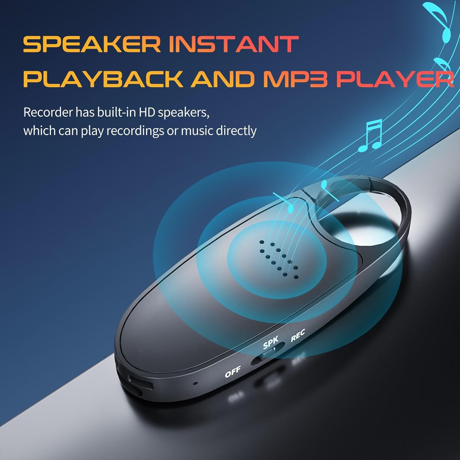 Digital Voice Activated Recorder With Playback, 4 - in - 1 Mini Magnetic Keychain Audio Recorder With AI Noise Cancelling, Small Voice Device For Lectures, Meetings - 5 - CJ