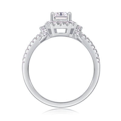 1Square Luxury Diamond Ring Fashion Moissanite Silver Ring Prohibit TikTok sales - 5 - CJ