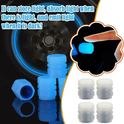 4x Fluorescent Universal Luminous Glow In Dark Car Tire Tyre Valve Caps Cover - 5 - cjdropshipping