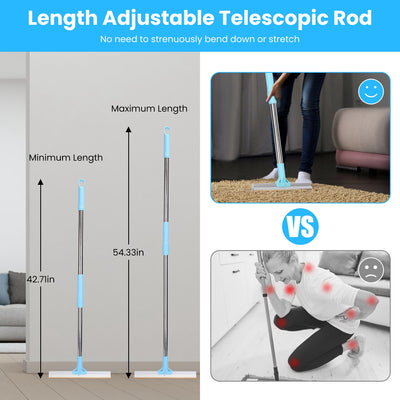 1Pc Pet Hair Removal Rake With 54.33in Adjustable Telescopic Rod Multi - Fabric Dog Cat Hair Scraper Lint Shaver For Carpet Rug Clothes Couch - 5 - CJ