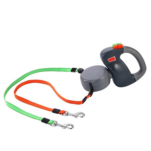 Retractable Dual Pet Dog Walking Leash - 0 - CJ - Gray - CJJJCWGX00016 - Gray