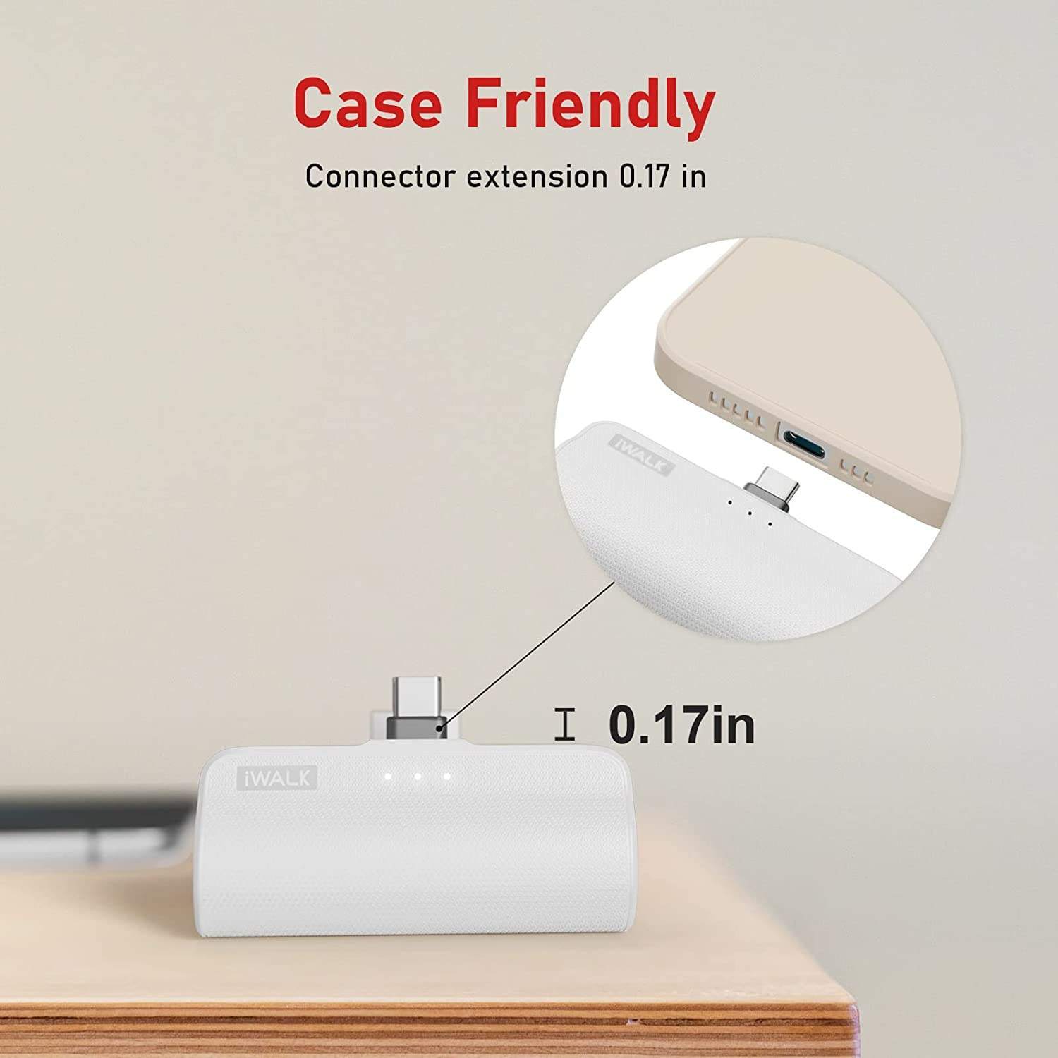 Local US Stock Unique Mini Power Bank 3350mAh Fast Charging Lipstick Size Phone Portable Charger With Built-in Type C Plug
