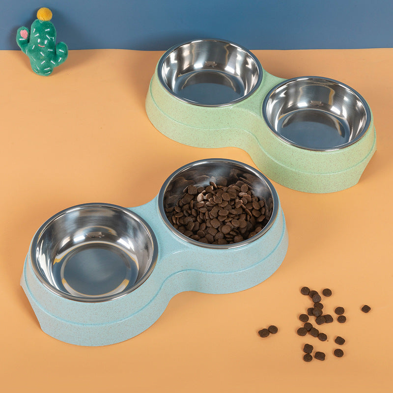 Double Pet Bowls Dog Food Water Feeder Stainless Steel Pet Drinking Dish Feeder Cat Puppy Feeding Supplies Small Dog Accessories - 5 - CJ