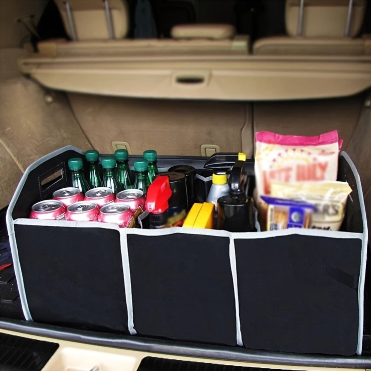 Car Multi - Pocket Trunk Organizer Large Capacity Folding Storage Bag Trunk Stowing And Tidying Trunk Organizer Car Accessories - 5 - CJ