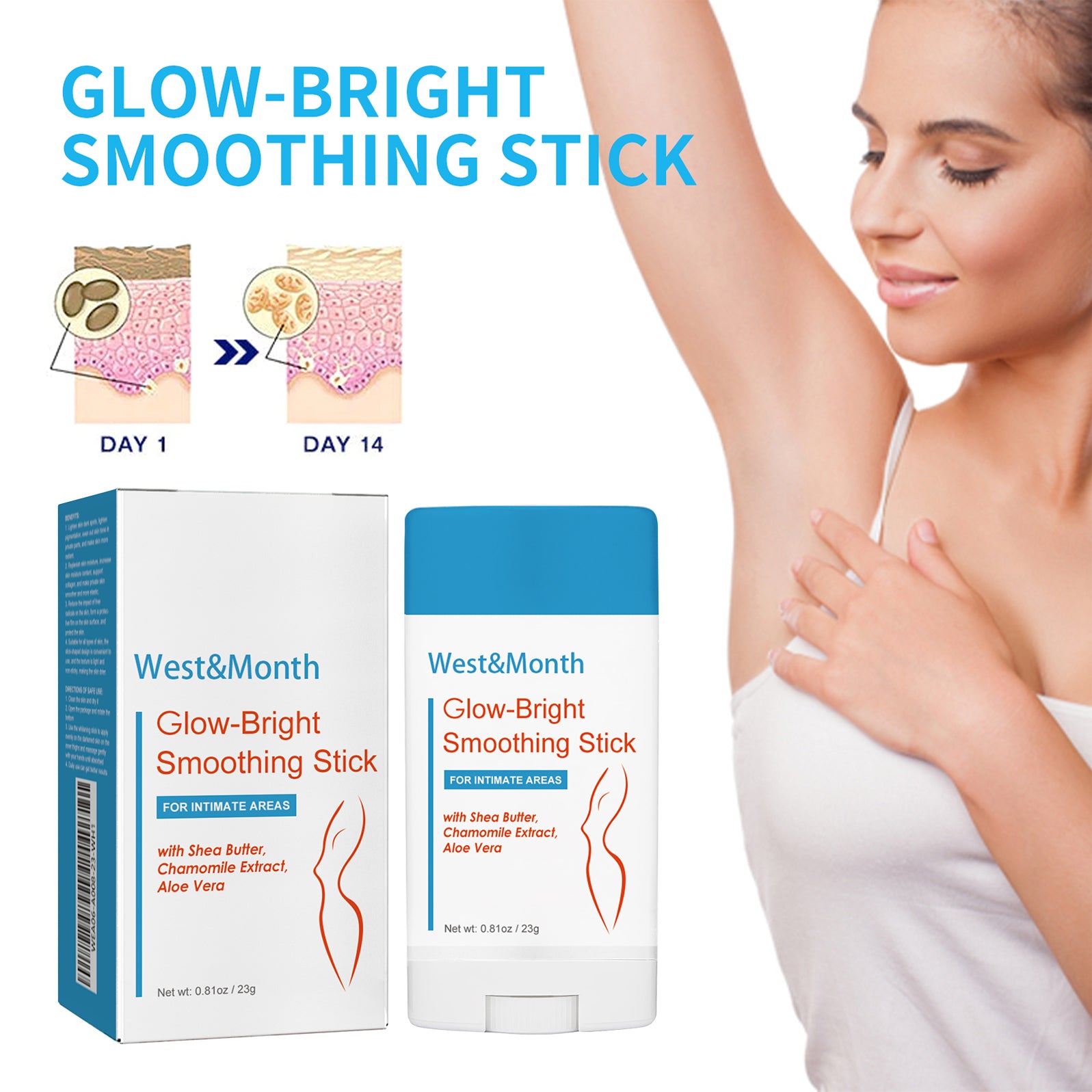 West&Month Skin Care Bar Armpit Joint Elbow Dark Skin Moisturizing Care Hydrating Moisturizing - 5.0 - CJ