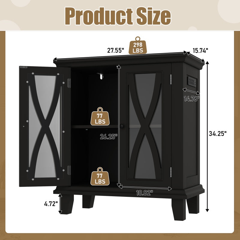 20 - gallon Aquarium Rack With 4 AC Outlets And 2 USB Outlets, Farmhouse - style Decorative Aquarium Rack Furniture With Adjustable Shelves 10 - 20 Gallon Reptile And Turtle Rack With Cabinet Storage Space - 5 - cjdroshippping