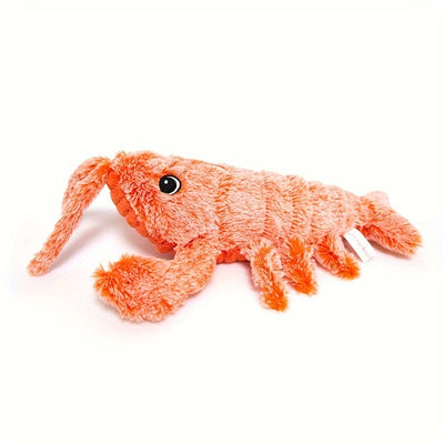 Pet Gravity Shrimp Plush Toy USB Charging Simulate Lobster Electric Jumping Cat Toys, Simulation Lobster Dog Toy, USB Charging With Catnip Plush Cat Toy, Pet Dog Cats Stuffed Interactive Toy - 5 - CJ