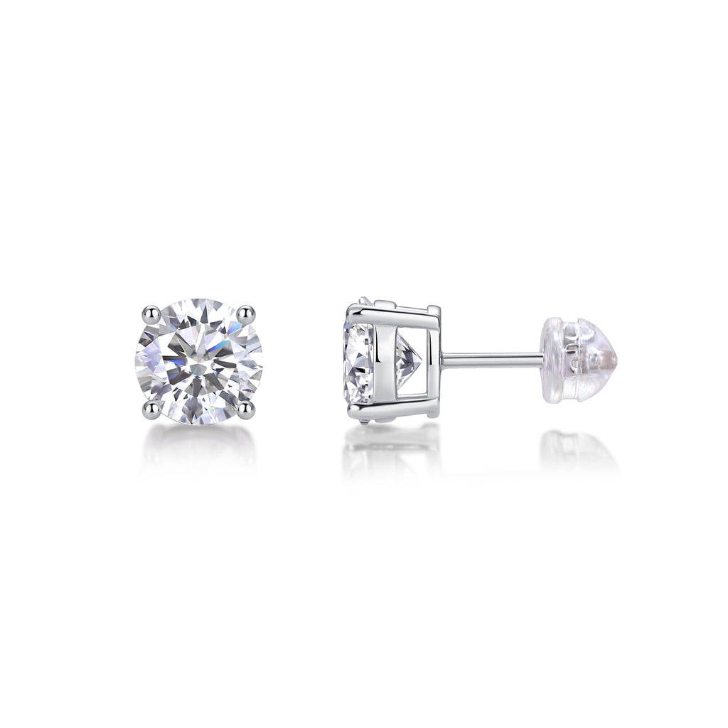 Luxury Fashion Classic Moissanite Silver Stud Earrings