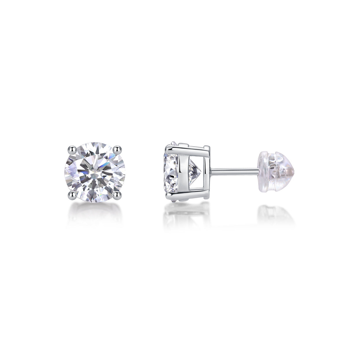 Luxury Fashion Classic Moissanite Silver Stud Earrings