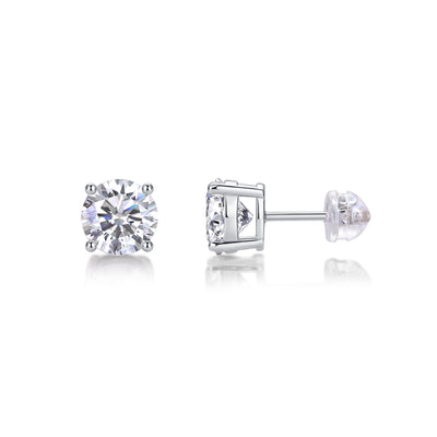 1Luxury Fashion Classic Moissanite Silver Stud Earrings Prohibit TikTok sales - 5 - CJ