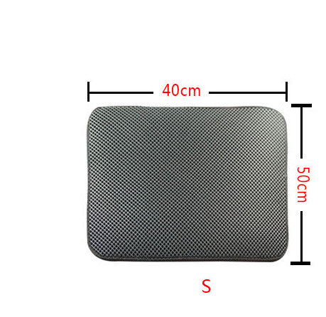 Double Layer Litter Cat Bed Pads Pet Cat Litter Mat Trapping Pets Litter Box Mat Pet Product Bed For Cats House Clean Mat - 0 - CJ - S - Grey - CJJJCWMY00030 - S - Grey